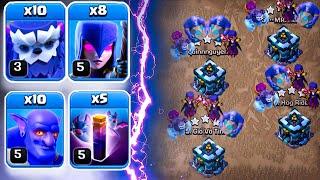 Th13 Yeti Bowler Witch Attack With Bat Spell - Mass Yeti Legend Push Attack - Th13 Attack Strategy