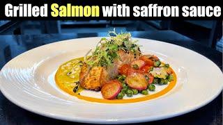 Grilled Salmon with Saffron sauce | The Best & Delicious salmon recipe for fine dining | DESIVLOGER