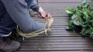 Making a Christmas Wreath from Natural Materials found in the Woods