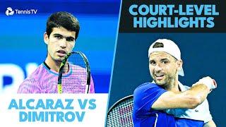 Carlos Alcaraz vs Grigor Dimitrov Court-Level Highlights | Miami 2024