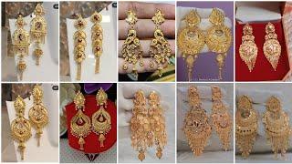 Latest gold earrings designs with weight and price