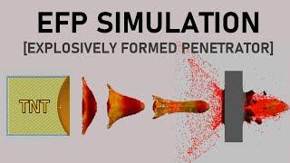 EXPLOSIVELY FORMED PENETRATOR SIMULATION | EFP Shaped Charge Armour Piercing Simulation