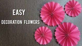 Easy paper flowers | how to make an easy paper flower? | decoration flowers!