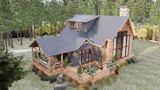 12x9m (40'x30') 3 Bedroom Cabin Design Ideas: Creating Your Dream Retreat !!!