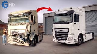 Man REBUILDS a DAMAGED DAF TRUCK in 160 HOURS from START to FINISH by @sebastianjedrzejczyk9597