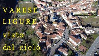 Il "borgo rotondo" di Varese Ligure visto dal cielo