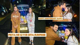 SADI FIRST ANNIVERSARY IN  UK PRIYA NE RATI 12 VJE DITA SURPRISE  #mrmrssalaria