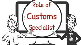 Role of Customs Specialist. Shipping job for export and import cargo in Logistics.