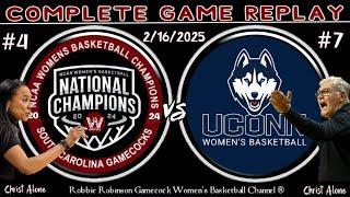 #4 South Carolina Gamecocks Women's Basketball vs. #7 UConn Women's Basketball - 2/16/25 (FULL GAME)