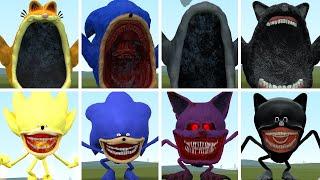 ALL THE SONIC TAPES VS ALL SEA EATER FAMILY AND OTHER in Garry's Mod!