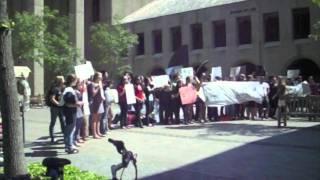 Students protest ROTC before Faculty Senate meeting (Part 1) | The Stanford Daily