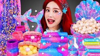 ASMR Mermaid Desserts pearl Mukbang 인어공주 디저트 조개마카롱 진주 먹방 JiniYum 지니얌