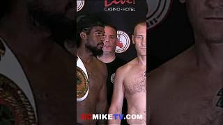 Immanuwel Aleem gives DEATH STARE to Vitalii Gubkin at weigh-in in Maryland for tomorrow night