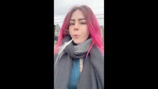 Girl spitting 3x big loogies