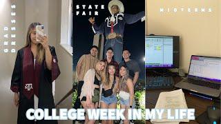 College Week in my Life// Trying on Grad Dresses, Midterm Week + State Fair