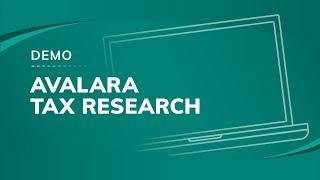 Avalara Tax Research Demo