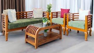 Ring Wooden Sofa Set | Latest Model Teak Wood Sofa Set Design 2024 | AHD Furniture