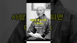 사람은 때가 되면 다 죽어요 법정스님 법문 #법정스님 #명언 #음성법공양 #삶 #죽음