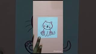 Cutest Drawing  / cute cat step by step easy drawing/How to draw cute cat #shorts #art #viral