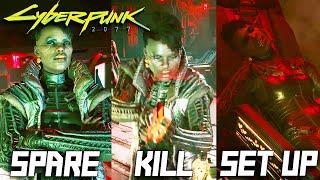 Cyberpunk 2077 - Voodoo Boys - All Endings: Spare, Kill, Set them up