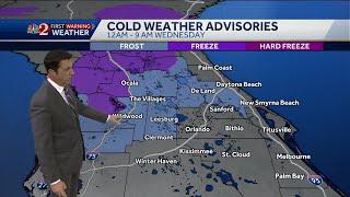 Temps plunge in Central Florida; frost advisory issued overnight for some areas