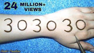 303030 Easy Arabic Mehndi design For Hands | Number Henna Design | Mehandi designs | Shab's Creation