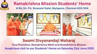 Visit of Swami Divyanandaji Maharaj, Vice-President, Ramakrishna Math and Ramakrishna Mission