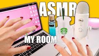 ASMR TAPPING AND SCRATCHING AROUND MY ROOM (desk)