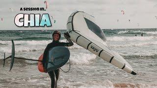 a SESSION in Chia // Wingfoiling Sardinia Italy