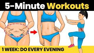 5 Min TONED BELLY - Do This Workout Every Evening 7 Days - Best Abs Exercise For Flat Stomach