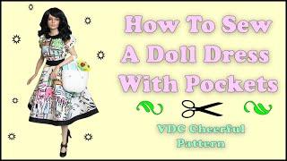 Doll Clothes Sewing Tutorial / Sewing A Dress with Pocket/ Club Grace / VDC Collaboration / Cheerful