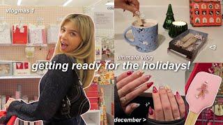 GETTING READY FOR CHRISTMAS: vlogmas 1 (room decor, target shopping, holiday aesthetic 2023)