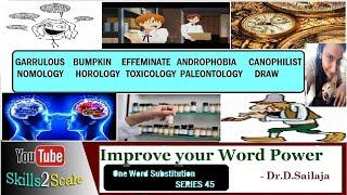Series 45 | English Vocabulary | 10 Words in a Minute | Dr.D.Sailaja | One Word Substitution Series