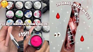 I TRIED $19 GEL NAIL CLAY FROM AMAZON | 3D EYEBALL HALLOWEEN NAILS | 3D NAIL SCULPTING GEL CLAY