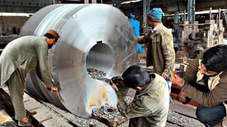 Incredible Manufacturing Process of 700KG Industrial Gear with old Vertical Lathe