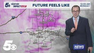 More flurries expected tonight followed by bitter cold temperatures | 5NEWS Weather Forecast