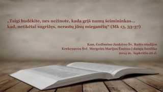 "Budėkite!" (Mk 13, 33-37) Kun. Gedimino Jankūno Šv. Rašto studijos