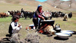 Shepherd Mother  Cooking Organic Food and Baking Bread in Nuture| Village life of Afghanistan