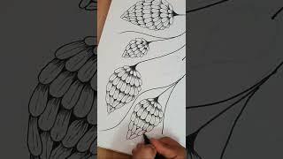 Easy Floral Drawing for beginners #zentangle #zentangleart #zendoodles #floral #flowers