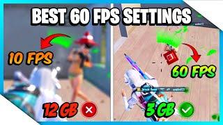 BEST 60 FPS NO LAG SETTINGS FOR BGMI & PUBG MOBILE️‍ | PUBGM LAG FIX TIPS & TRICKS GUIDE/TUTORIAL