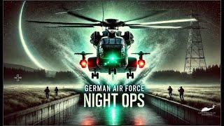 Night flight / German Air Force CH-53GA helicopter