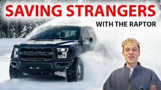 FORD RAPTOR vs. SNOW - Saving STRANGERS, getting stuck and DRIFTING! - OG Schaefchen