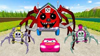 Crazy Escape From The Giant Zoonomaly House Spider Eater VS McQueen | Farming Simulator 22 #7