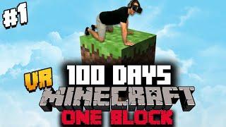 I Spent 100 Days in ONE BLOCK Minecraft VR and Here's What Happened