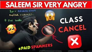 Saleem Sir Very Angry On *Paid Spammers| CLASS CANCEL | Saleem Sir PW #pw