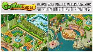 Gardenscapes: New Acres Gameplay Part 14 - Restoring Area 16: The Theatre Garden