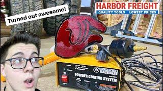 POWDERCOATING AT HOME | HARBOR FREIGHT POWDER COATING SYSTEM | I GOT SHOCKED !!