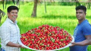 100 Kg STRAWBERRY JAM | Home Made Strawberry Jam Recipe | Cooking In Village