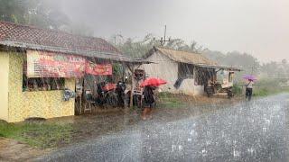 I Walking in the rain of Great Thunder in the village Red soil || Very refreshing and soothing