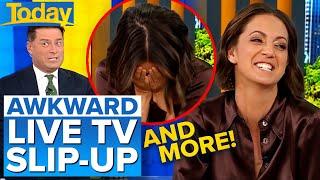 Host’s awkward live TV slip-up has studio in stitches | Today Show Australia